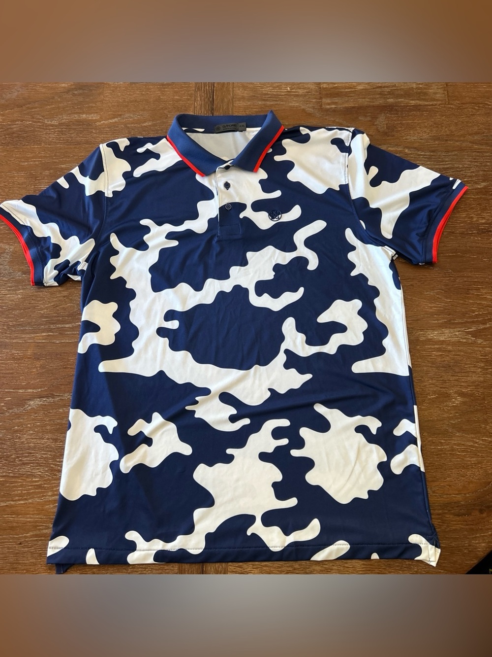 G/Fore Polo Shirt Mens 2XL Blue Camo Performance Golf Stretch